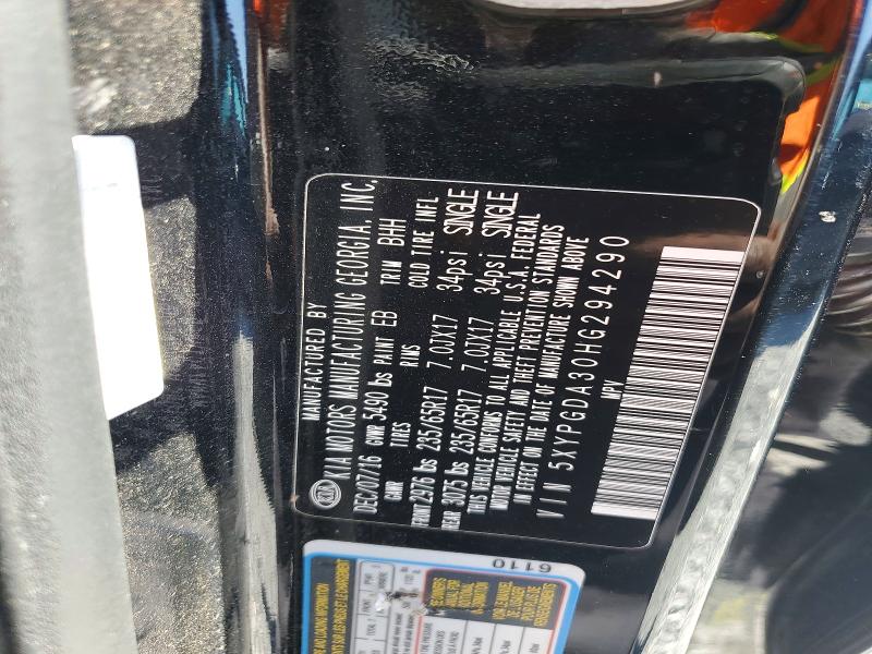 56331466 :رقم المزاد ، 5XYPGDA30HG294290 vin ، 2017 Kia Sorento مزاد بيع