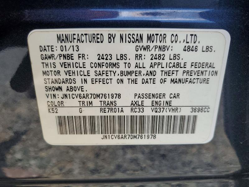 Продаж на аукціоні авто 2013 Infiniti G37 Sedan, vin: JN1CV6AR7DM761978, номер лоту: 55753126