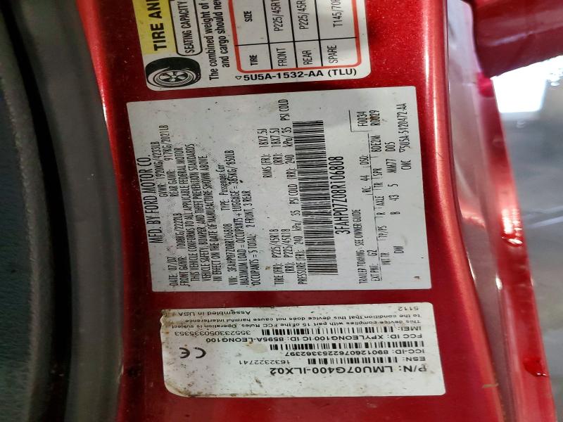 Aukcja sprzedaży 2008 Ford Fusion, vin: 3FAHP07Z08R106808, numer aukcji: 57947246