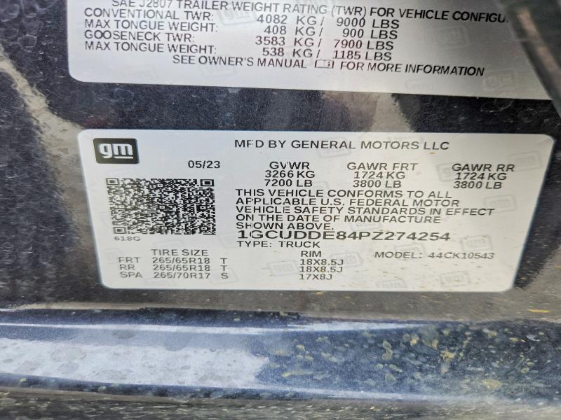 Продажа на аукционе авто 2023 Chevrolet Silverado, vin: 1GCUDDE84PZ274254, номер лота: 56344956