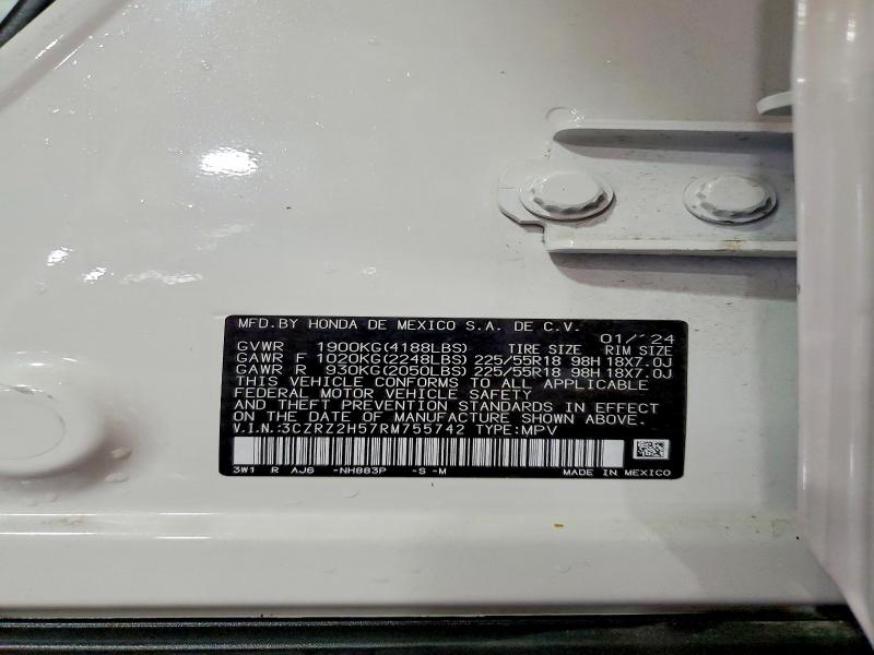 Продажа на аукционе авто 2024 Honda Hr-v, vin: 3CZRZ2H57RM755742, номер лота: 54616266