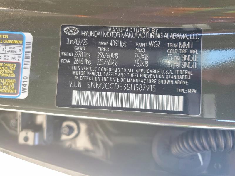 Продажа на аукционе авто 2025 Hyundai Tucson, vin: 5NMJCCDE3SH587915, номер лота: 56160866