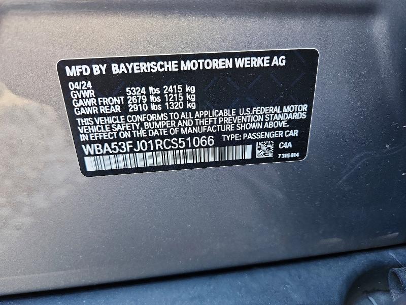 Продажа на аукционе авто 2024 Bmw 530, vin: WBA53FJ01RCS51066, номер лота: 56336006