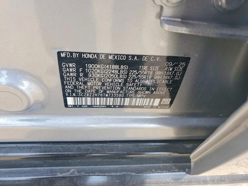 Aukcja sprzedaży 2026 Honda Hr-v, vin: 3CZRZ2H76TM733580, numer aukcji: 56421766