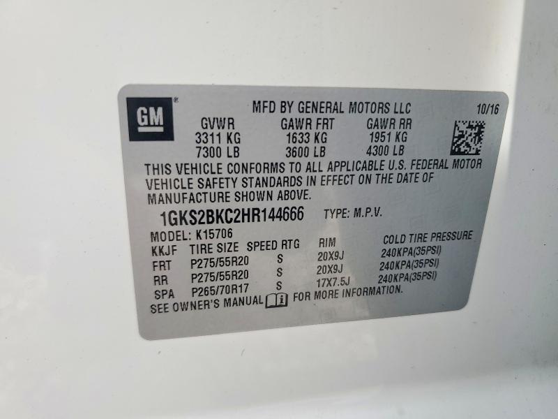 2017 Gmc Yukon მანქანა იყიდება აუქციონზე, vin: 1GKS2BKC2HR144666, აუქციონის ნომერი: 57542396