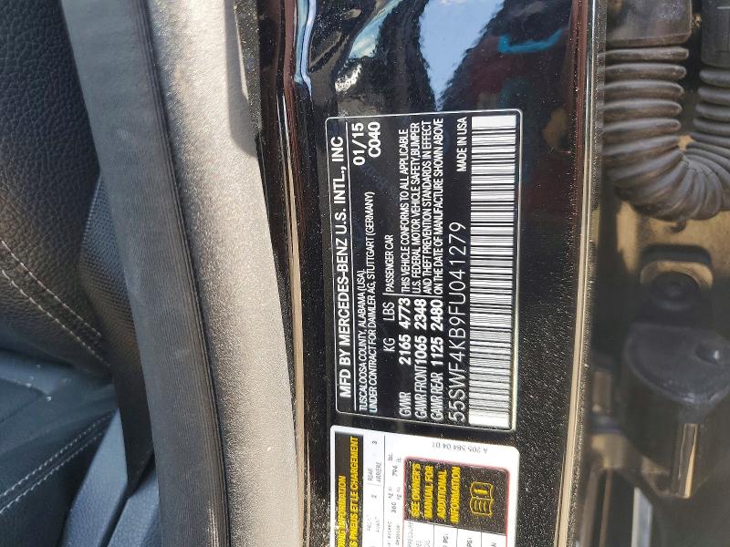 Продажа на аукционе авто 2015 Mercedes-benz C, vin: 55SWF4KB9FU041279, номер лота: 56102436