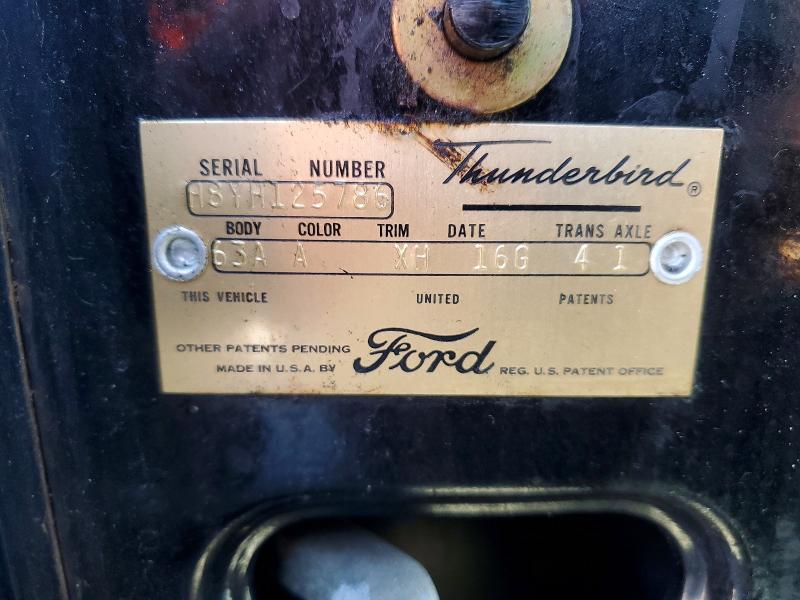 1958 Ford Thunderbird მანქანა იყიდება აუქციონზე, vin: H8YH125786, აუქციონის ნომერი: 57349696