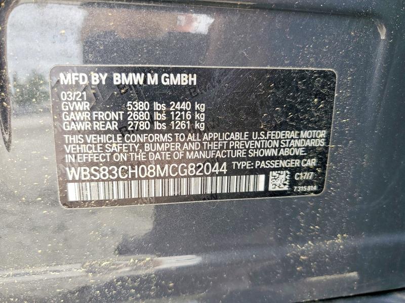 56750066 :رقم المزاد ، WBS83CH08MCG82044 vin ، 2021 Bmw M5 مزاد بيع