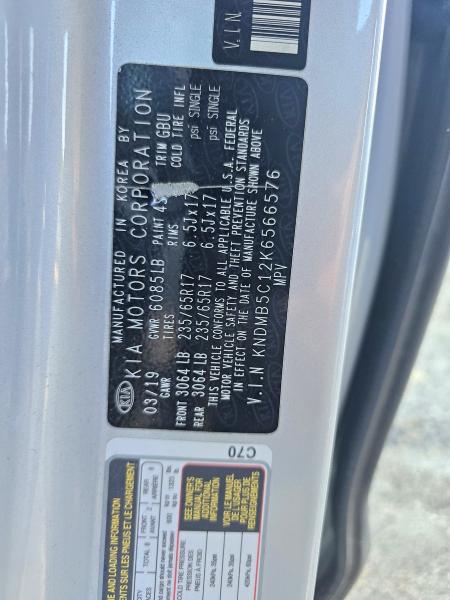 Продажа на аукционе авто 2019 Kia Sedona, vin: KNDMB5C12K6566576, номер лота: 59701526