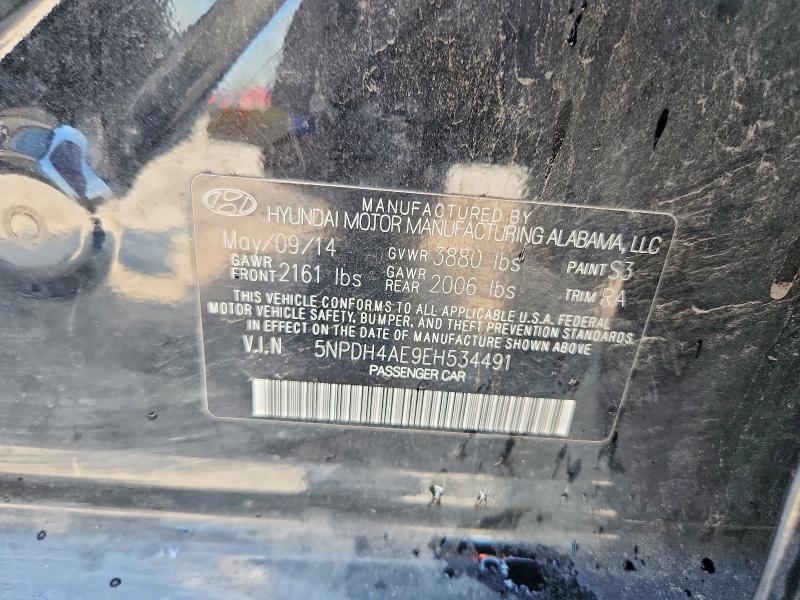 Продажа на аукционе авто 2014 Hyundai Elantra, vin: 5NPDH4AE9EH534491, номер лота: 58979906