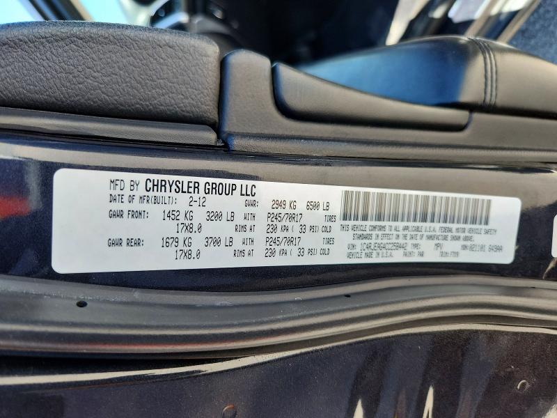 56968416 :رقم المزاد ، 1C4RJEAG4CC258442 vin ، 2012 Jeep Grand Cherokee مزاد بيع