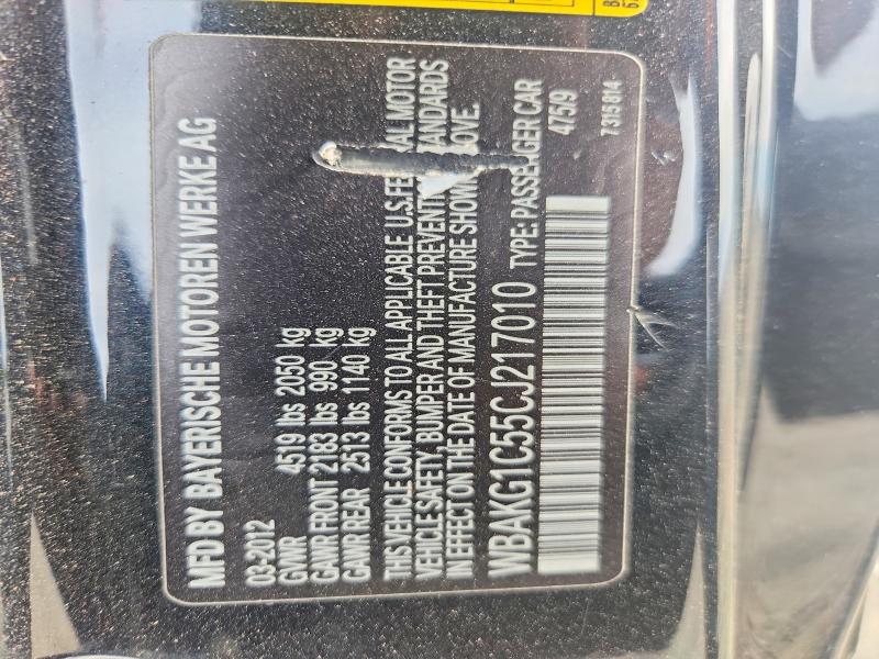 Aukcja sprzedaży 2012 Bmw 335, vin: WBAKG1C55CJ217010, numer aukcji: 57570026