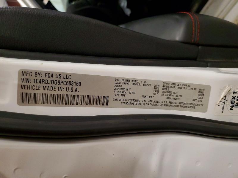 Продаж на аукціоні авто 2023 Dodge Durango, vin: 1C4RDJDG9PC603160, номер лоту: 55575866