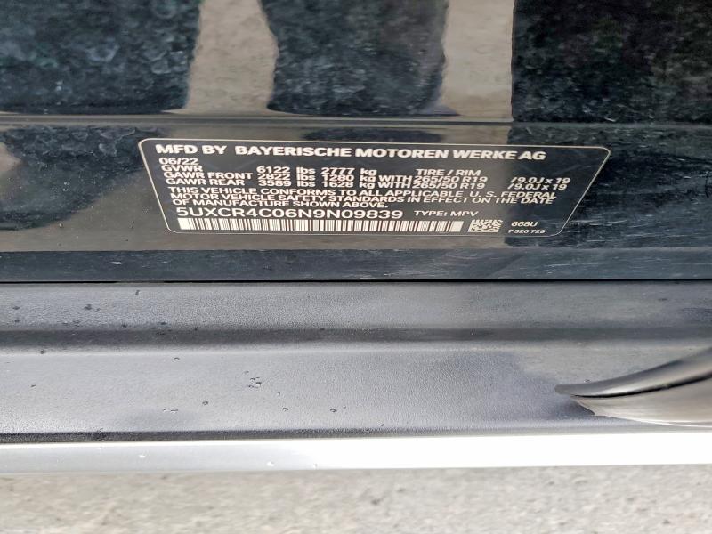 Aukcja sprzedaży 2022 Bmw X5, vin: 5UXCR4C06N9N09839, numer aukcji: 58763366
