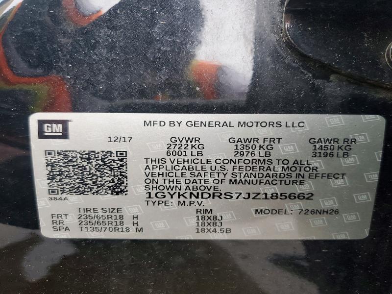 2018 Cadillac Xt5 მანქანა იყიდება აუქციონზე, vin: 1GYKNDRS7JZ185662, აუქციონის ნომერი: 57959526