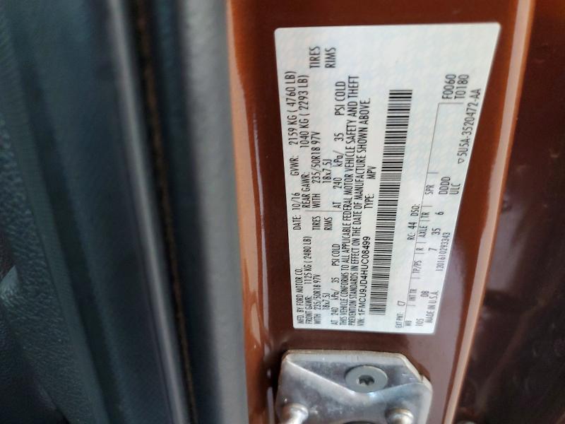 Продаж на аукціоні авто 2017 Ford Escape, vin: 1FMCU9JD4HUC08499, номер лоту: 57167106