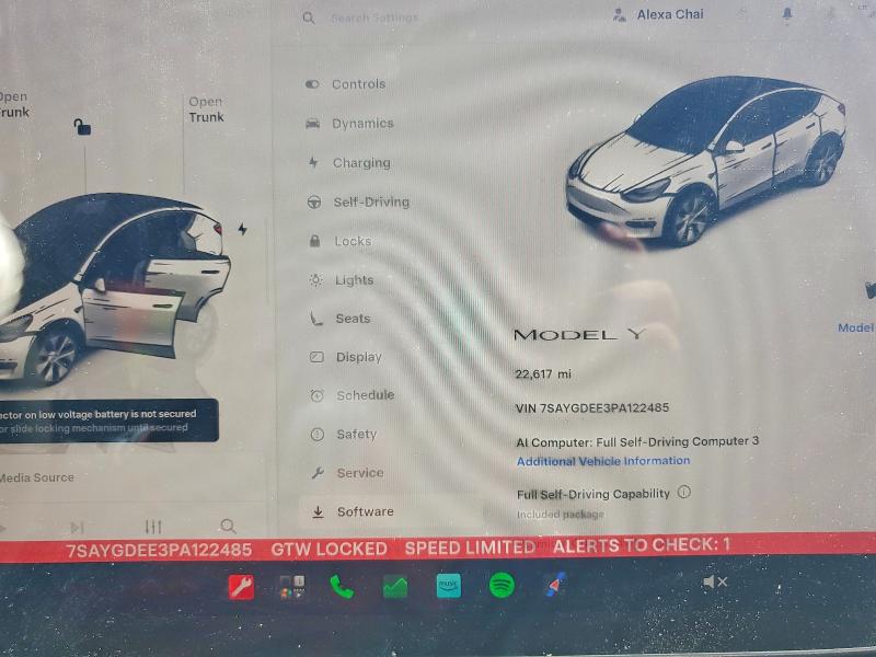 56186376 :رقم المزاد ، 7SAYGDEE3PA122485 vin ، 2023 Tesla Model Y مزاد بيع