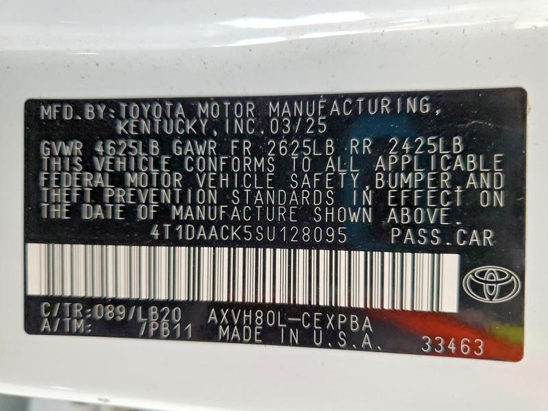 Продаж на аукціоні авто 2025 Toyota Camry, vin: 4T1DAACK5SU128095, номер лоту: 56581976
