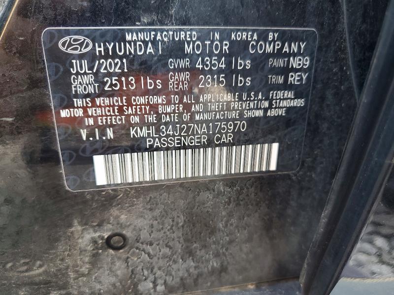 Продажа на аукционе авто 2022 Hyundai Sonata, vin: KMHL34J27NA175970, номер лота: 56451086