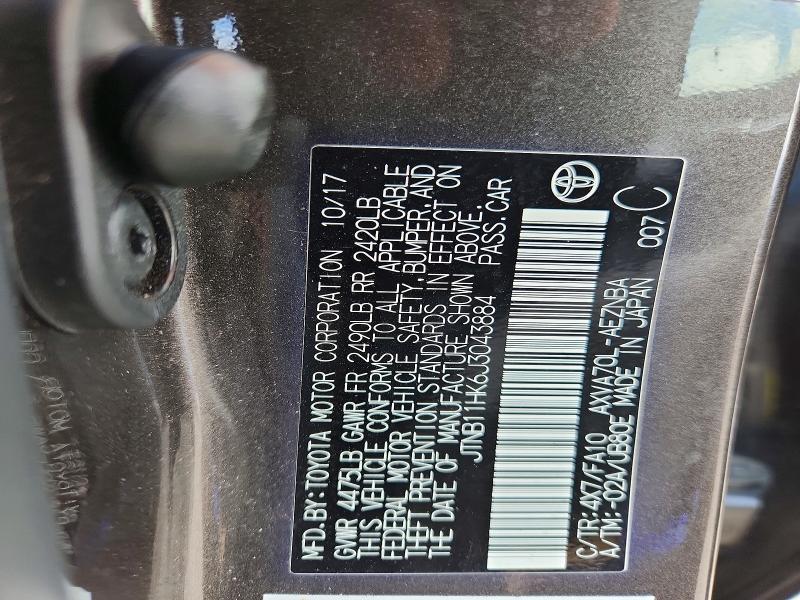 Продаж на аукціоні авто 2018 Toyota Camry, vin: JTNB11HK6J3043884, номер лоту: 56601276