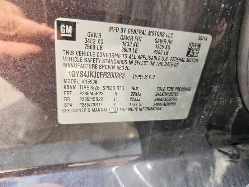 Aukcja sprzedaży 2015 Cadillac Escalade, vin: 1GYS4JKJ0FR200383, numer aukcji: 56234296