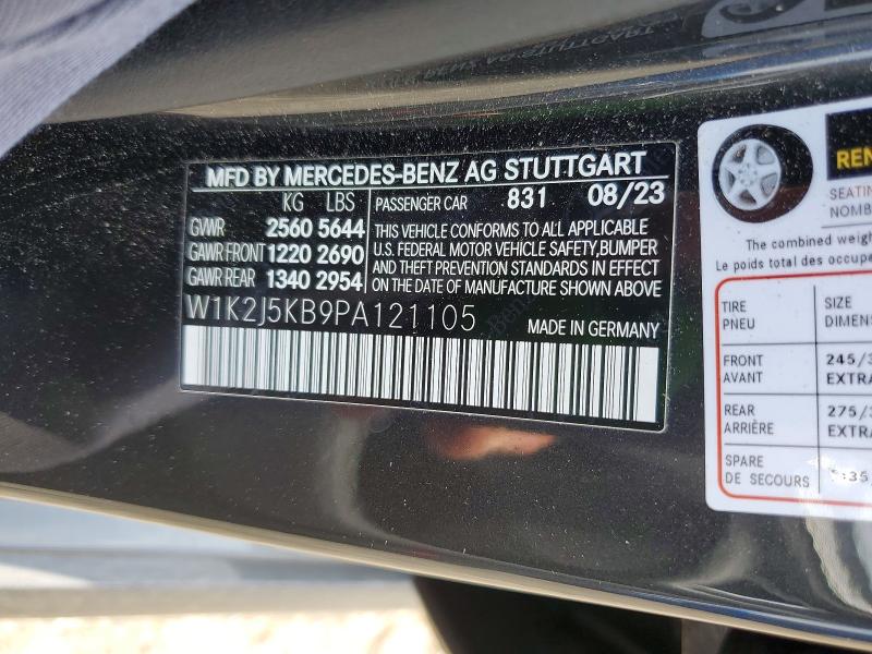 Aukcja sprzedaży 2023 Mercedes-benz Cls, vin: W1K2J5KB9PA121105, numer aukcji: 55206976