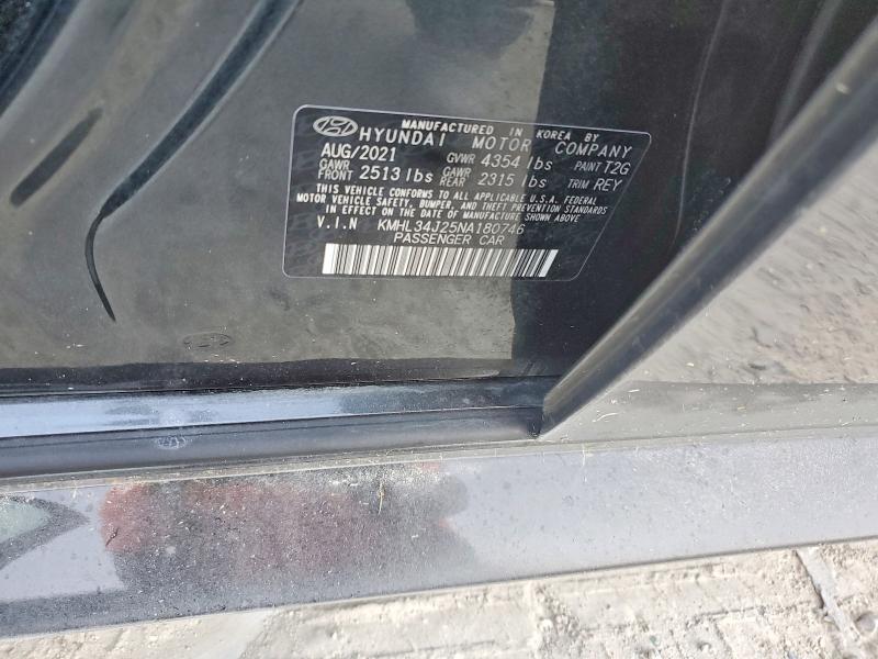 Продаж на аукціоні авто 2022 Hyundai Sonata, vin: KMHL34J25NA180746, номер лоту: 56441376
