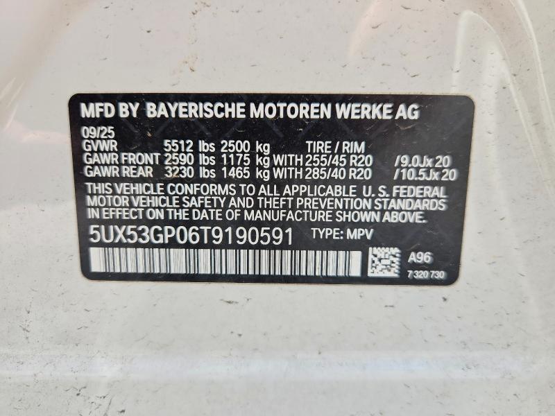 Продажа на аукционе авто 2026 Bmw X3, vin: 5UX53GP06T9190591, номер лота: 56301656