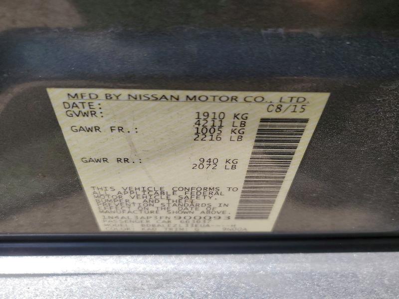 Продаж на аукціоні авто 2015 Nissan Altima, vin: 1N4AL3AP3FN900093, номер лоту: 59050526