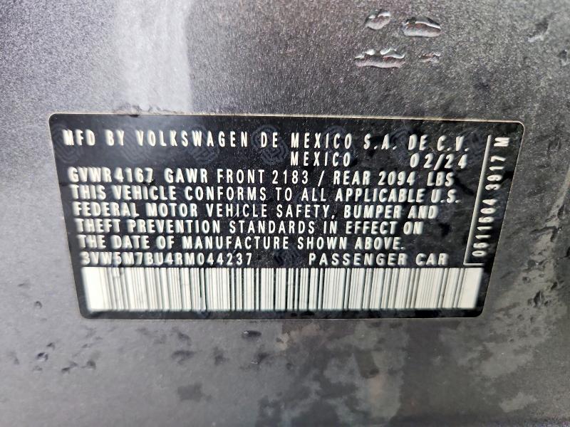 Aukcja sprzedaży 2024 Volkswagen Jetta, vin: 3VW5M7BU4RM044237, numer aukcji: 58730936