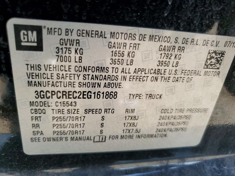 Продаж на аукціоні авто 2014 Chevrolet Silverado, vin: 3GCPCREC2EG161868, номер лоту: 55841666