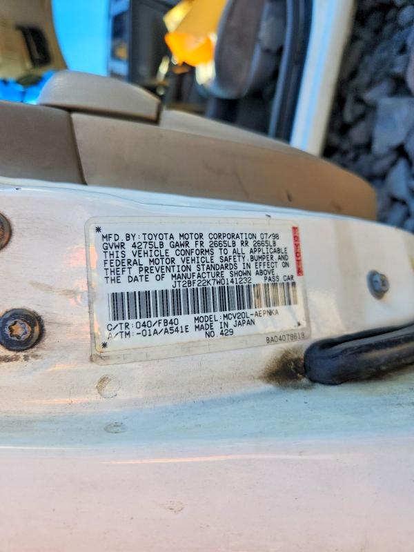 57417296 :رقم المزاد ، JT2BF22K7W0141232 vin ، 1998 Toyota Camry مزاد بيع