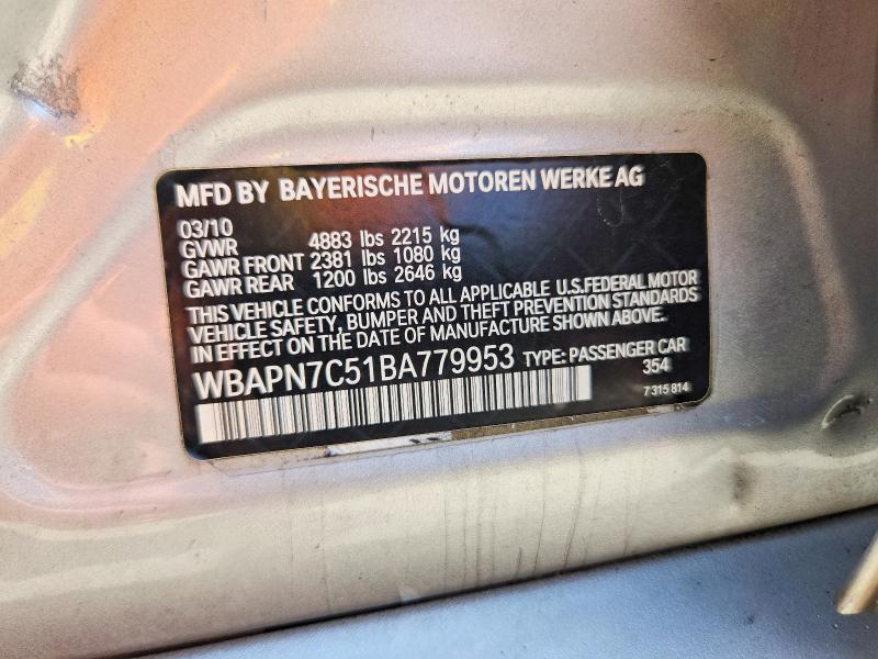 Продаж на аукціоні авто 2011 Bmw 335, vin: WBAPN7C51BA779953, номер лоту: 59679906