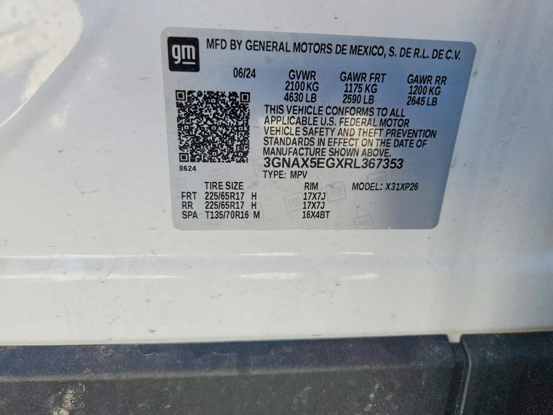 56709146 :رقم المزاد ، 3GNAX5EGXRL367353 vin ، 2024 Chevrolet Equinox مزاد بيع