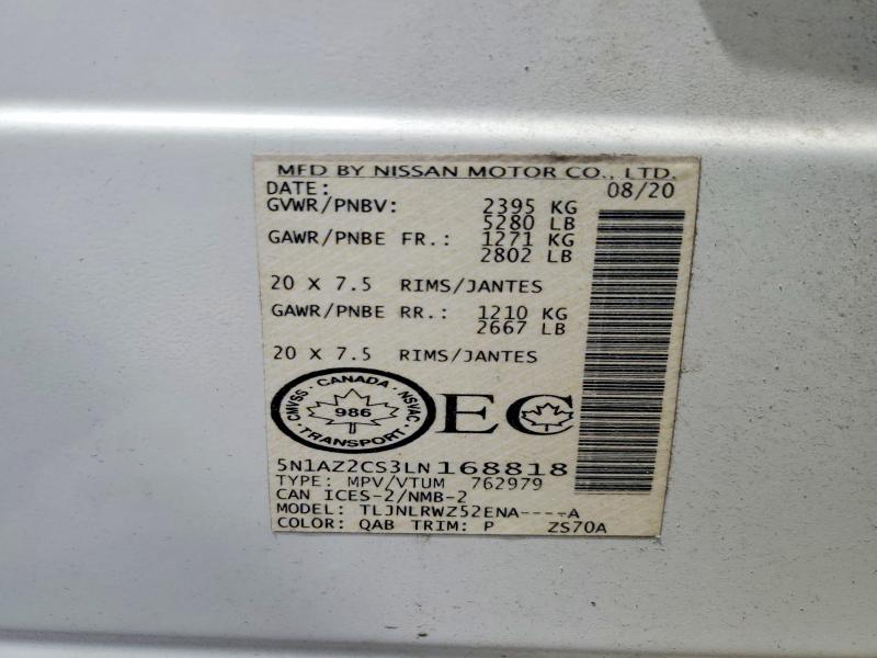 Продажа на аукционе авто 2020 Nissan Murano, vin: 5N1AZ2CS3LN168818, номер лота: 56667736