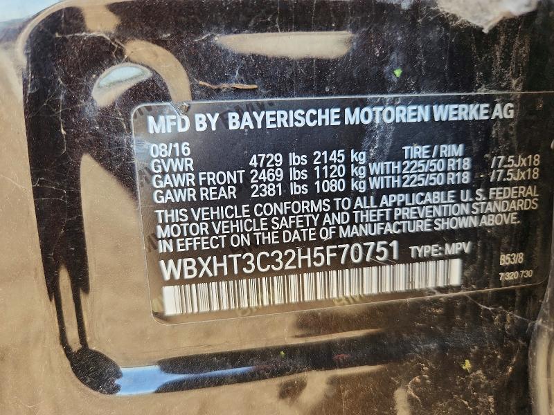 Продаж на аукціоні авто 2017 Bmw X1, vin: WBXHT3C32H5F70751, номер лоту: 56115836