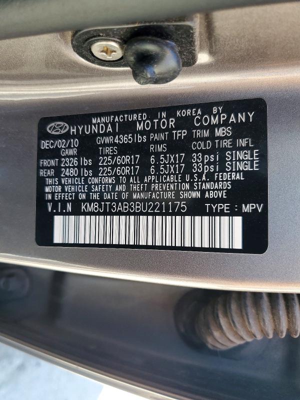 Aukcja sprzedaży 2011 Hyundai Tucson, vin: KM8JT3AB3BU221175, numer aukcji: 55897436