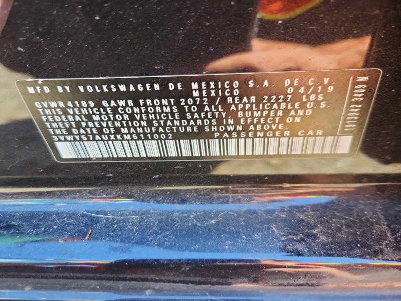 57854096 :رقم المزاد ، 3VWY57AUXKM511002 vin ، 2019 Volkswagen Golf Sportwagen مزاد بيع