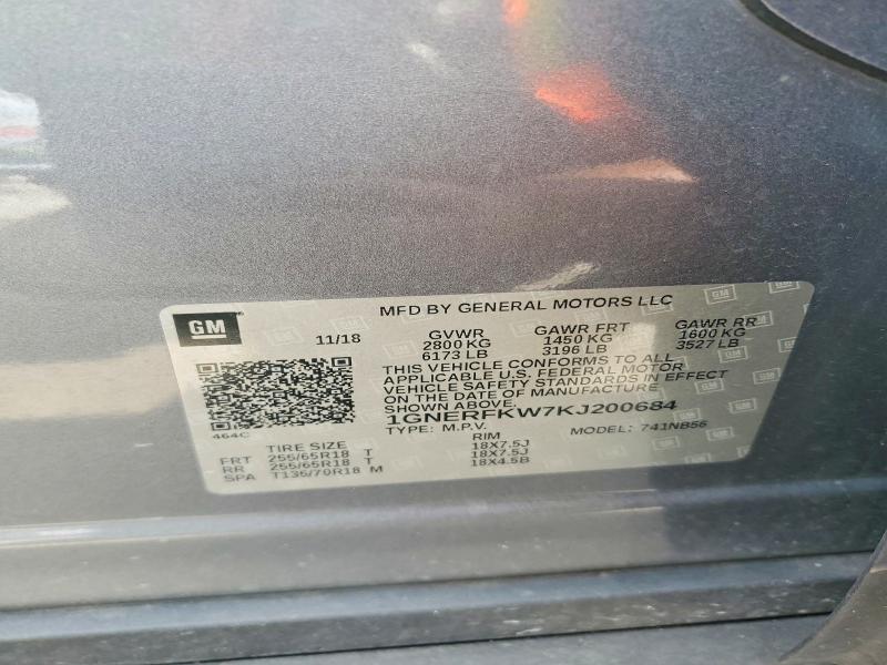 Продажа на аукционе авто 2019 Chevrolet Traverse, vin: 1GNERFKW7KJ200684, номер лота: 55645086