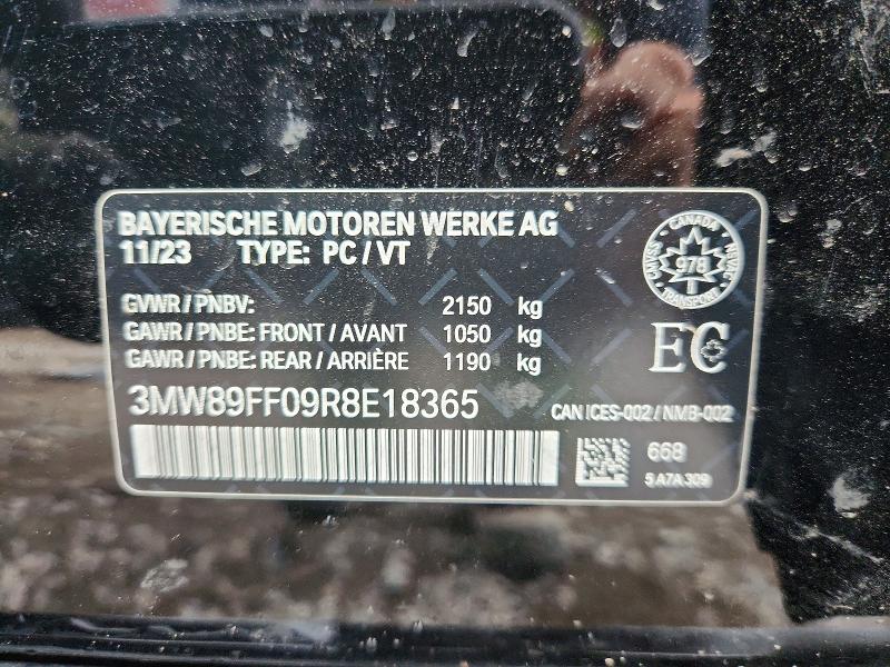 57809506 :رقم المزاد ، 3MW89FF09R8E18365 vin ، 2024 Bmw 330xi مزاد بيع