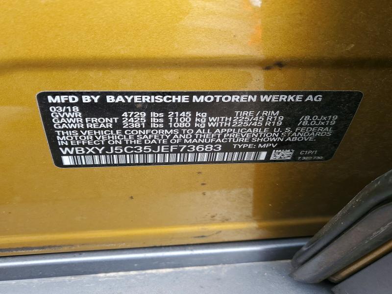 2018 Bmw X2 მანქანა იყიდება აუქციონზე, vin: WBXYJ5C35JEF73683, აუქციონის ნომერი: 56409566