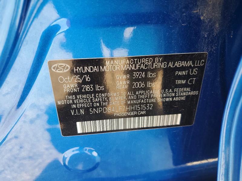 Продаж на аукціоні авто 2017 Hyundai Elantra, vin: 5NPD84LF7HH151532, номер лоту: 55738496