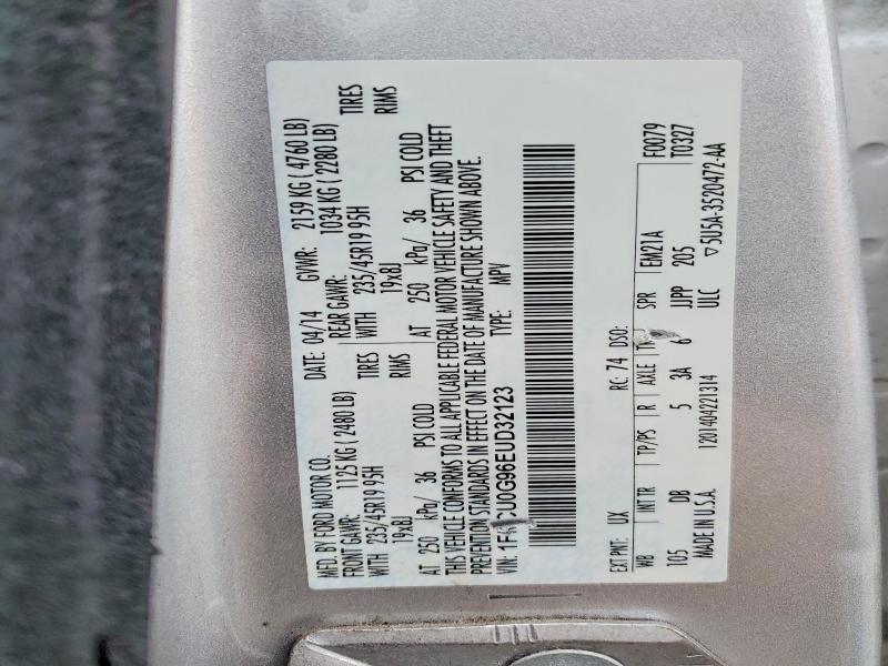 2014 Ford Escape მანქანა იყიდება აუქციონზე, vin: 1FMCU0G96EUD32123, აუქციონის ნომერი: 59291096