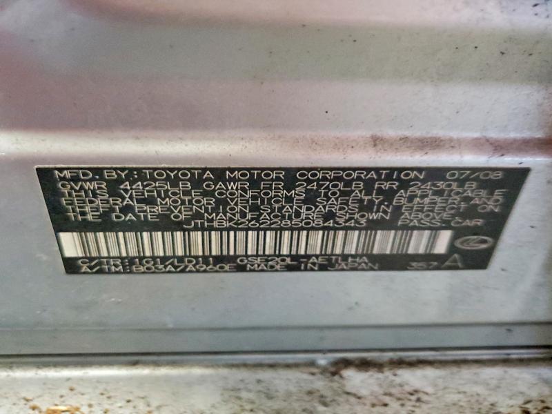 Продажа на аукционе авто 2008 Lexus Is, vin: JTHBK262285084343, номер лота: 56976196