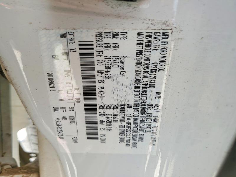 Продажа на аукционе авто 2012 Ford Focus, vin: 1FAHP3F22CL178140, номер лота: 58597266