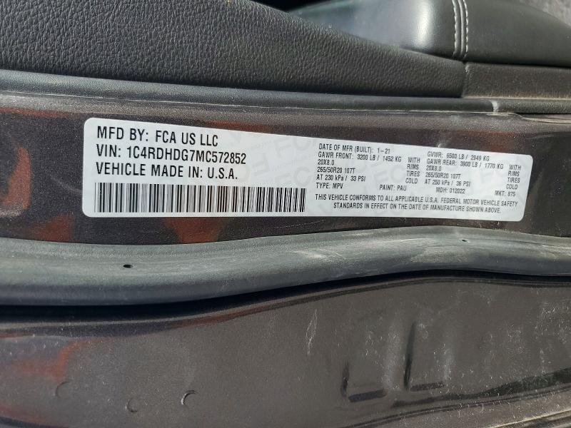 Aukcja sprzedaży 2021 Dodge Durango, vin: 1C4RDHDG7MC572852, numer aukcji: 57078056