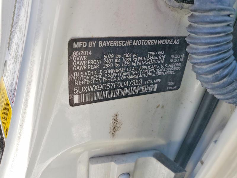 58016456 :رقم المزاد ، 5UXWX9C57F0D47353 vin ، 2015 Bmw X3 مزاد بيع