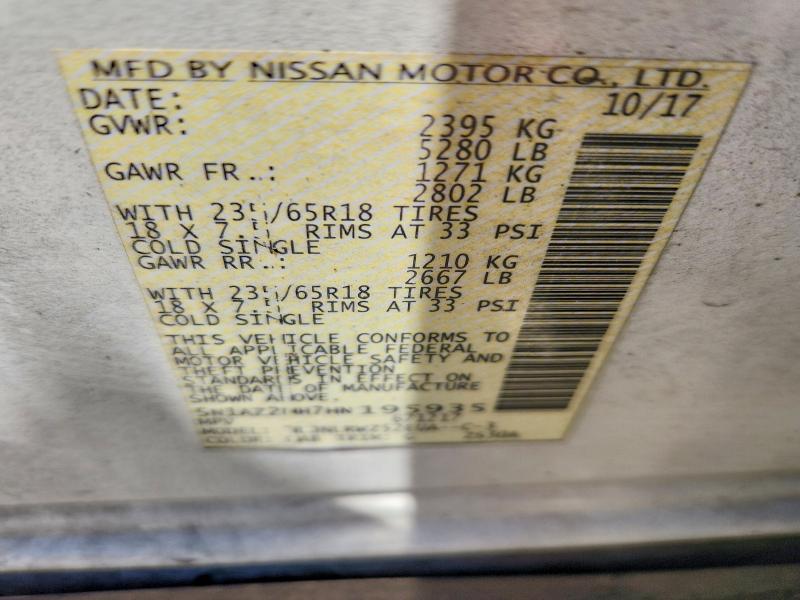 Продаж на аукціоні авто 2017 Nissan Murano, vin: 5N1AZ2MH7HN195935, номер лоту: 57567376