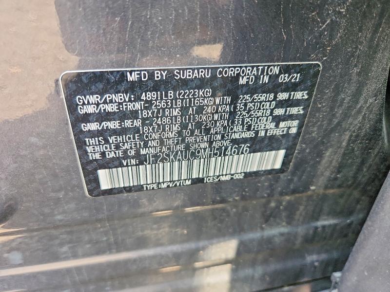 Продажа на аукционе авто 2021 Subaru Forester, vin: JF2SKAUC9MH514676, номер лота: 58248166