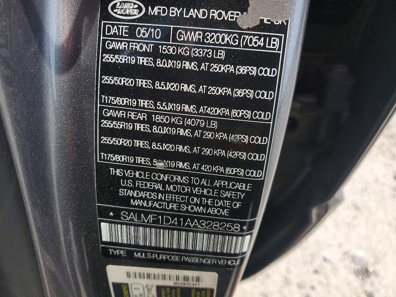 Продажа на аукционе авто 2010 Land Rover Range Rover, vin: SALMF1D41AA328258, номер лота: 56825056